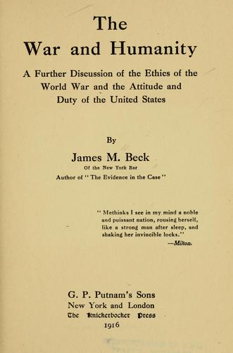 The war and humanity