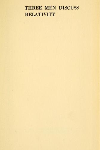 Three men discuss relativity