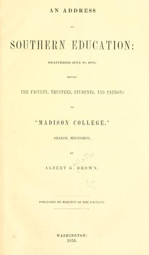 An address on Southern education delivered July 18, 1859