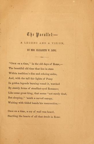 The parallel:--a legend and a vision