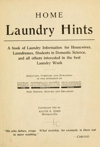 Home laundry hints