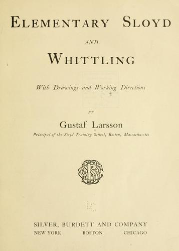 Elementary sloyd and whittling