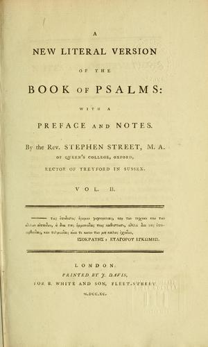A new literal version of the book of Psalms