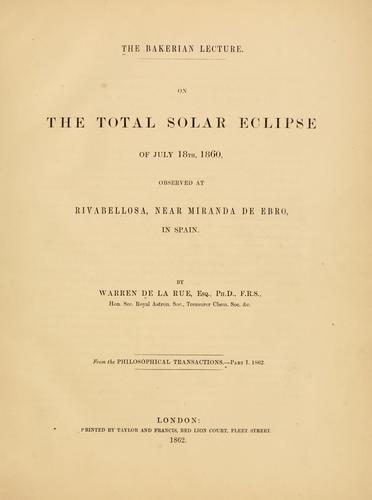 On the total solar eclipse of July 18th, 1860