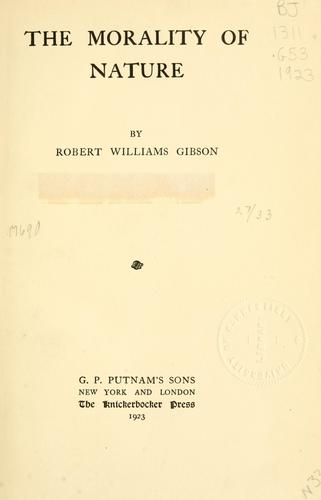 The morality of nature.