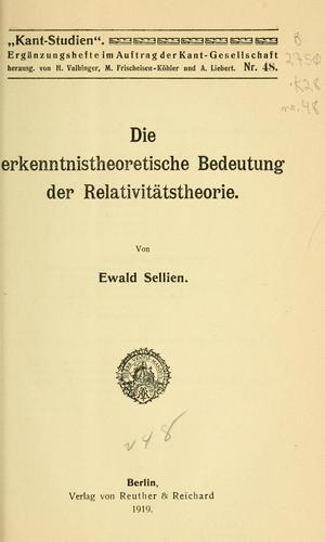 Die erkenntnistheoretische bedeutung der relativitätstheorie