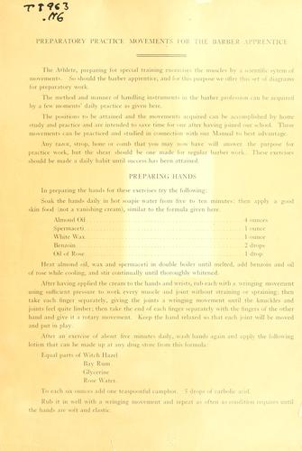 Exercises for barber apprentices