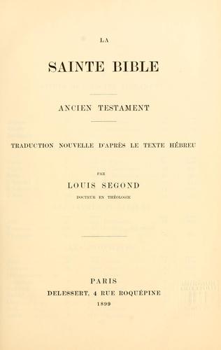 La Sainte Bible