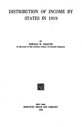 Distribution of income by states in 1919