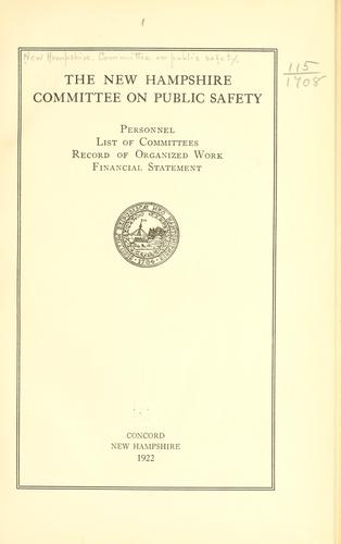 The New Hampshire Committee on public safety.