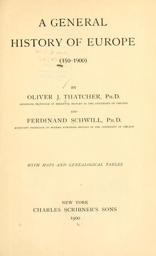 A general history of Europe (350-1900)