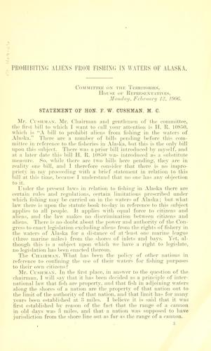 Prohibiting aliens from fishing in waters of Alaska.