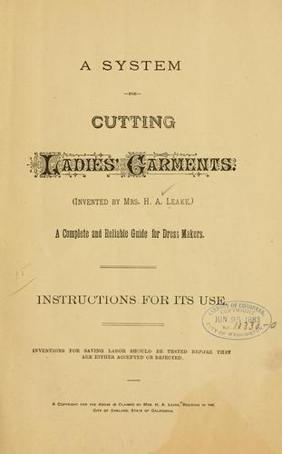 A system for cutting ladies garments