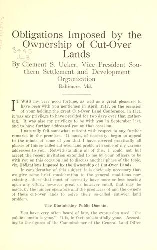 Obligations imposed by the ownership of cut-over lands