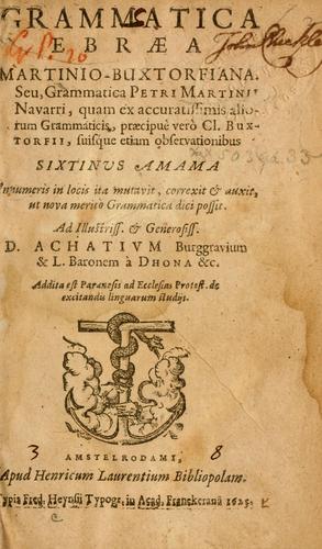 Grammatica Ebræa Martinio-Buxtorfiana.