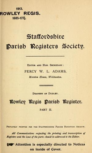 Rowley Regis parish register with index.