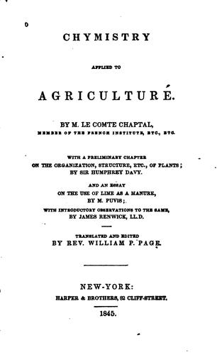 Chymistry Applied to Agriculture