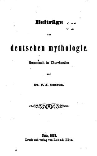 Beiträge zur deutschen Mythologie
