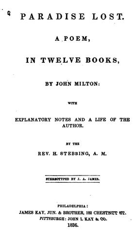 Paradise Lost: A Poem in Twelve Books