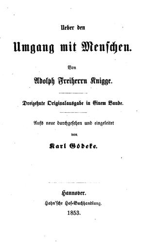 Ueber den Umgang mit Menschen