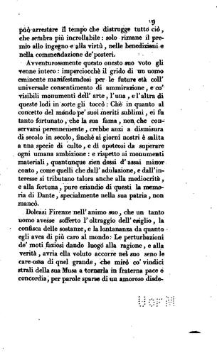 Delle memorie di Dante in Firenze, e della gratitudine de' Fiorentini verso il divino poeta