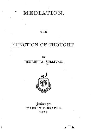 Mediation: The Function of Thought