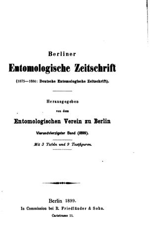 Berliner entomologische Zeitschrift