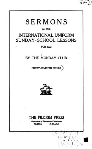 Sermons on the International Sunday-school Lessons