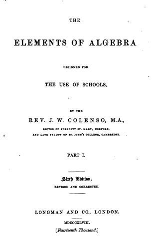 The elements of algebra