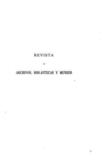 Revista de archivos, bibliotecas y museos
