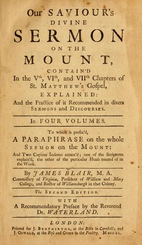 Our Saviour's divine Sermon on the Mount