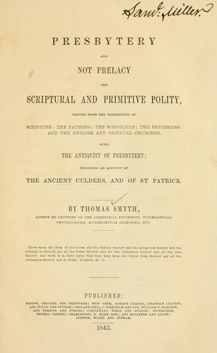 Presbytery and not prelacy