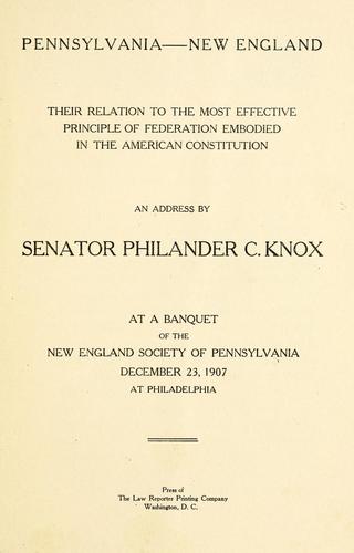 Pennsylvania--New England