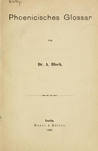 Phoenizisches Glossar.