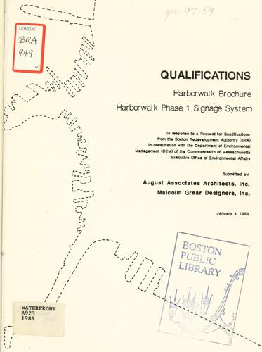 Qualifications, harborwalk brochure, harborwalk phase i signage system.