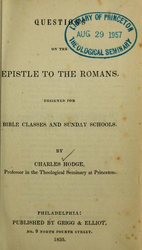 Questions on the Epistle to the Romans