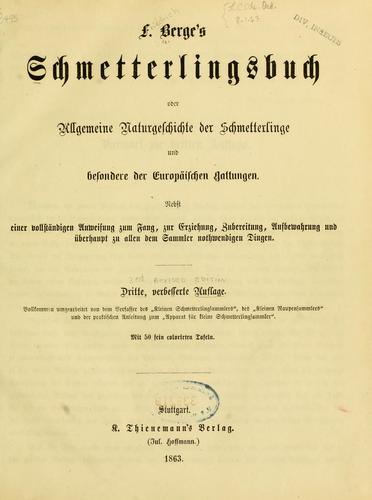 F. Berge's Schmetterlingsbuch