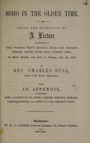 Soho in the olden time