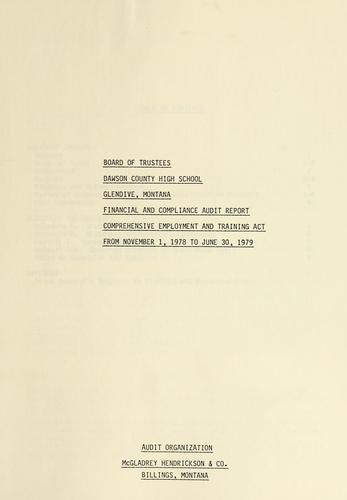 Board of Trustees, Dawson County High School, Glendive, Montana