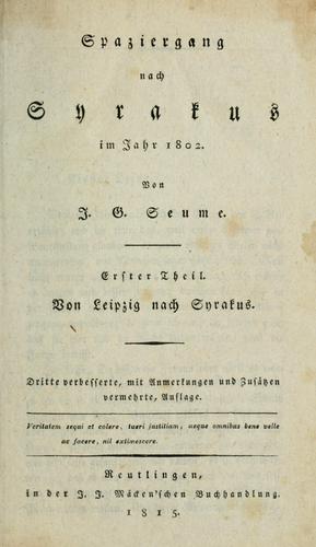 Spaziergang nach Syrakus im Jahr[e] 1802.