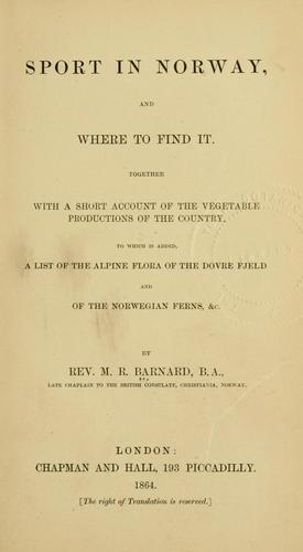 Sport in Norway, and where to find it.