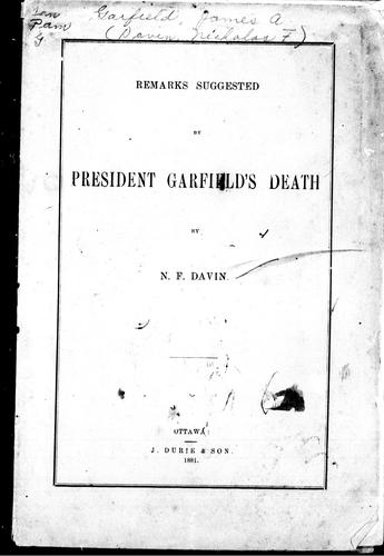 Remarks suggested by President Garfield's death
