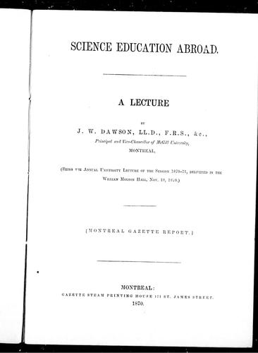 Science education abroad