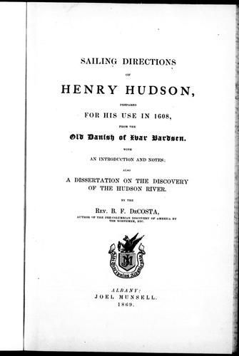 Sailing directions of Henry Hudson