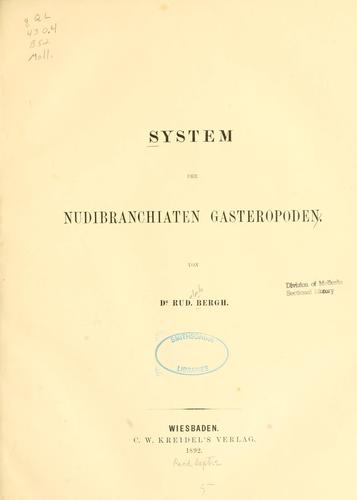 System der nudibranchiaten Gasteropoden