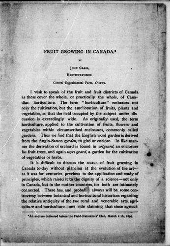 Fruit growing in Canada