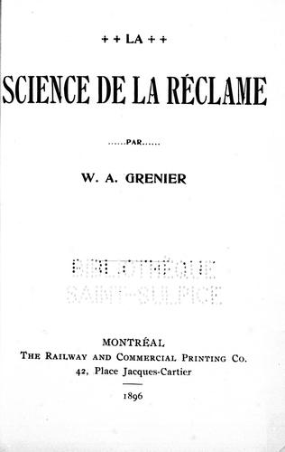 La science de la réclame