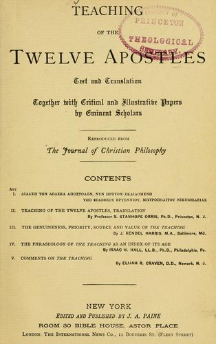 Teaching of the twelve apostles