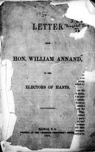 Letter from Hon. William Annand to the electors of Hants