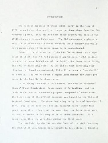 To develop a short and long term program aimed at the control and elimination of TCK smut